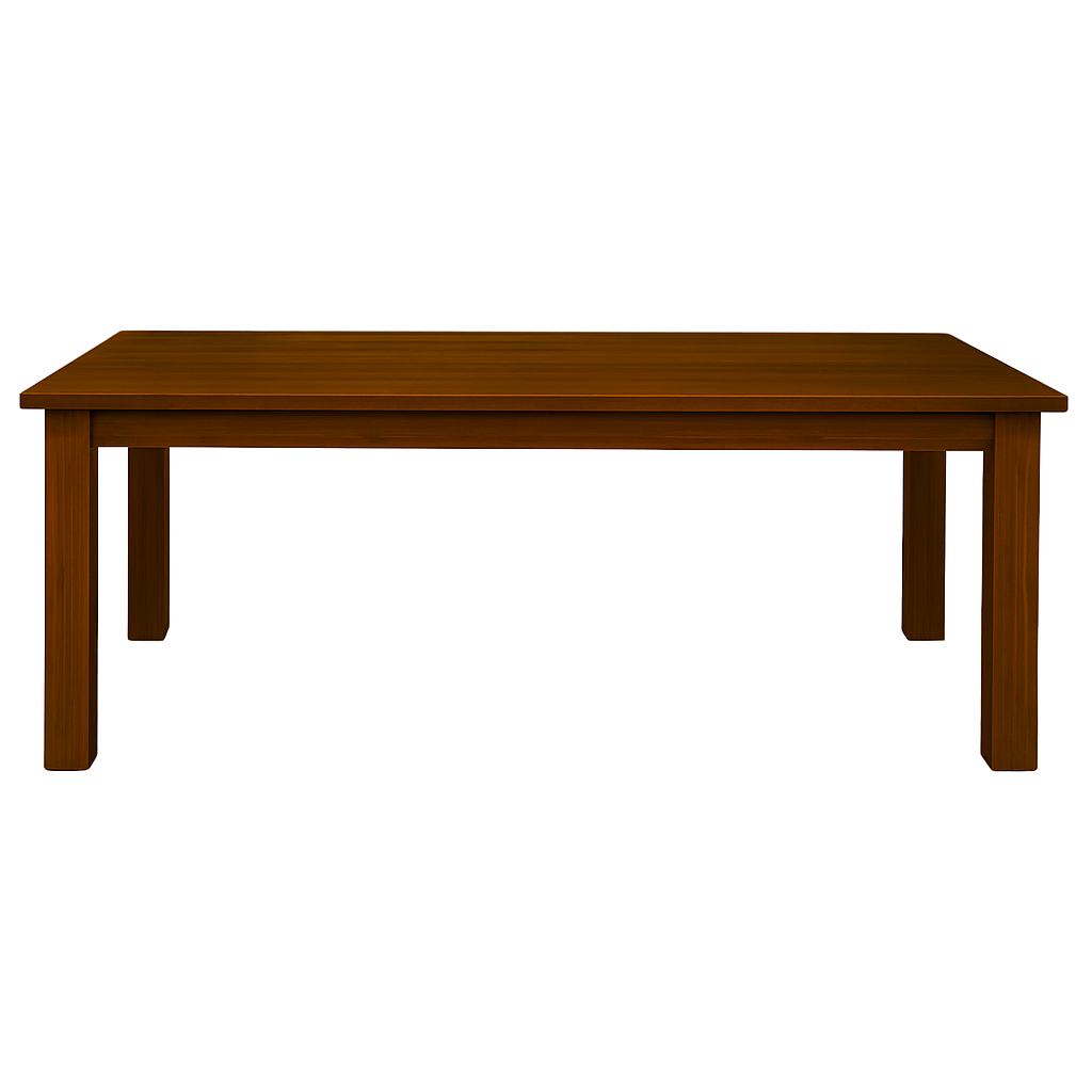 New Age 210cm Dining Table with 8x White Cross Back Chairs – Dark Oak Set