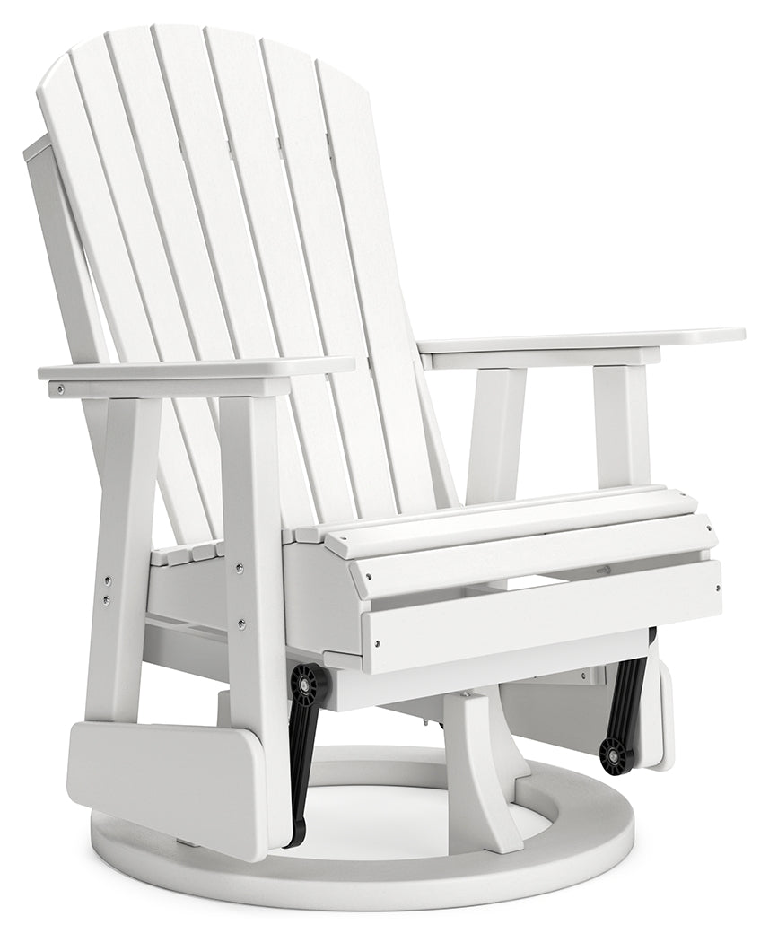 Hyland Wave Outdoor Swivel Glider Chair – White Adirondack Style