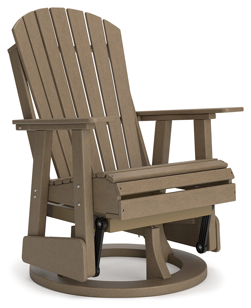 Hyland Wave Outdoor Swivel Glider Chair – Driftwood Finish