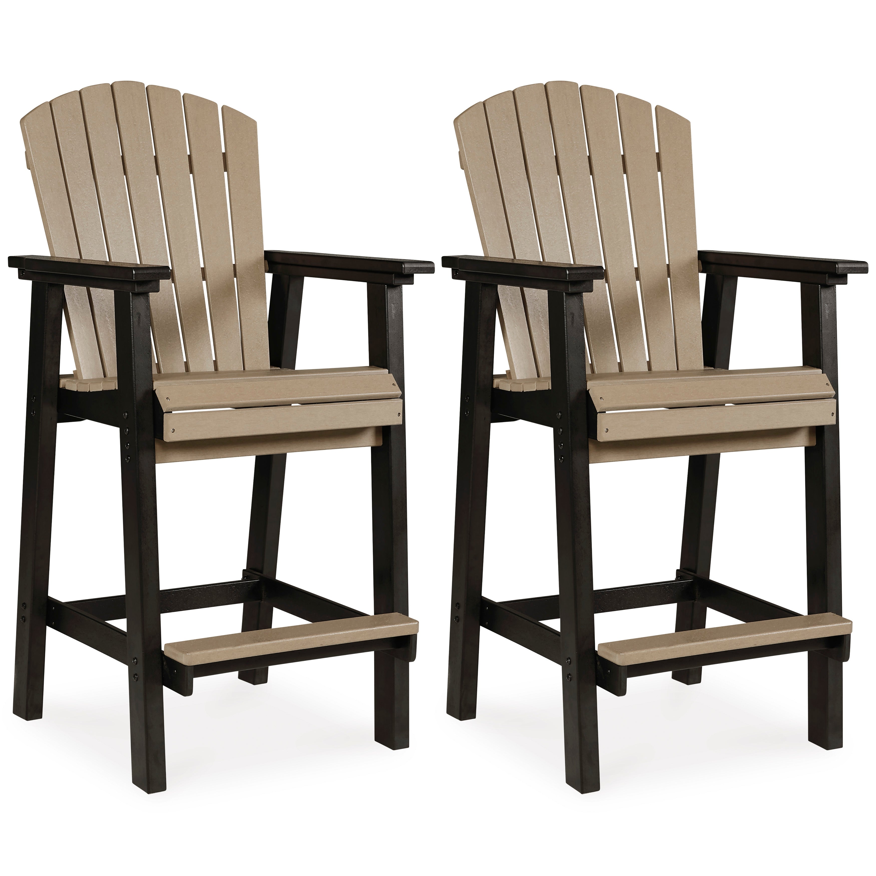 Fairen Trail Outdoor Tall Barstool Set – Driftwood/Black (Set of 2)
