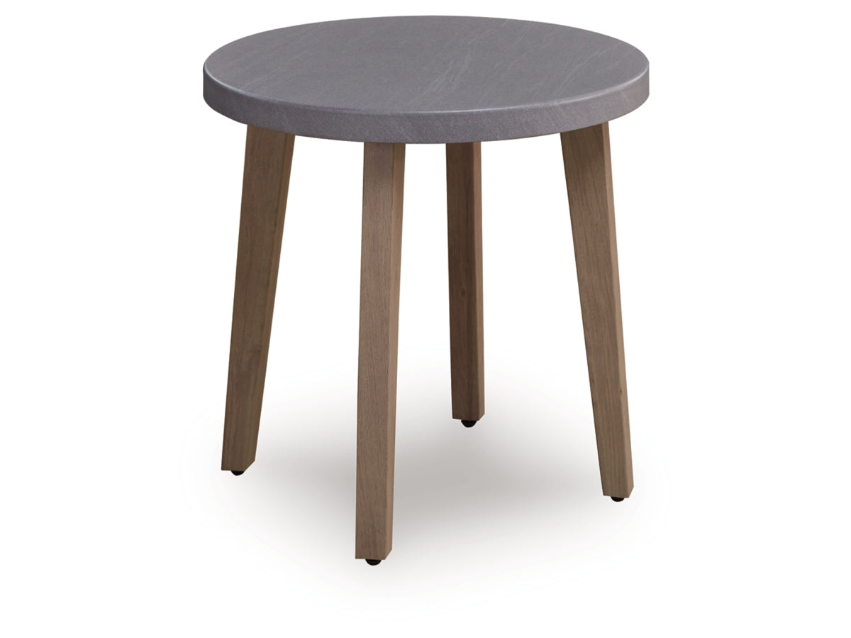 Francis Beach Outdoor End Table – Natural & Grey