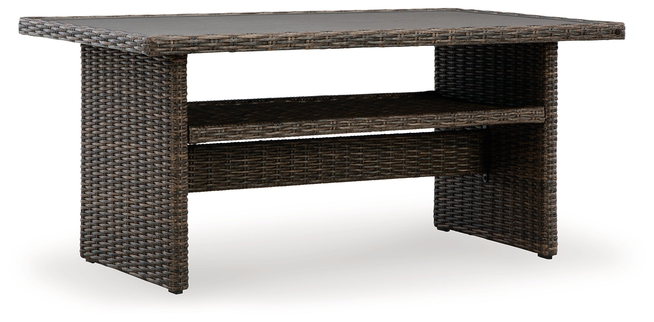Brook Ranch Outdoor Multi-Use Dining & Coffee Table – Brown Wicker