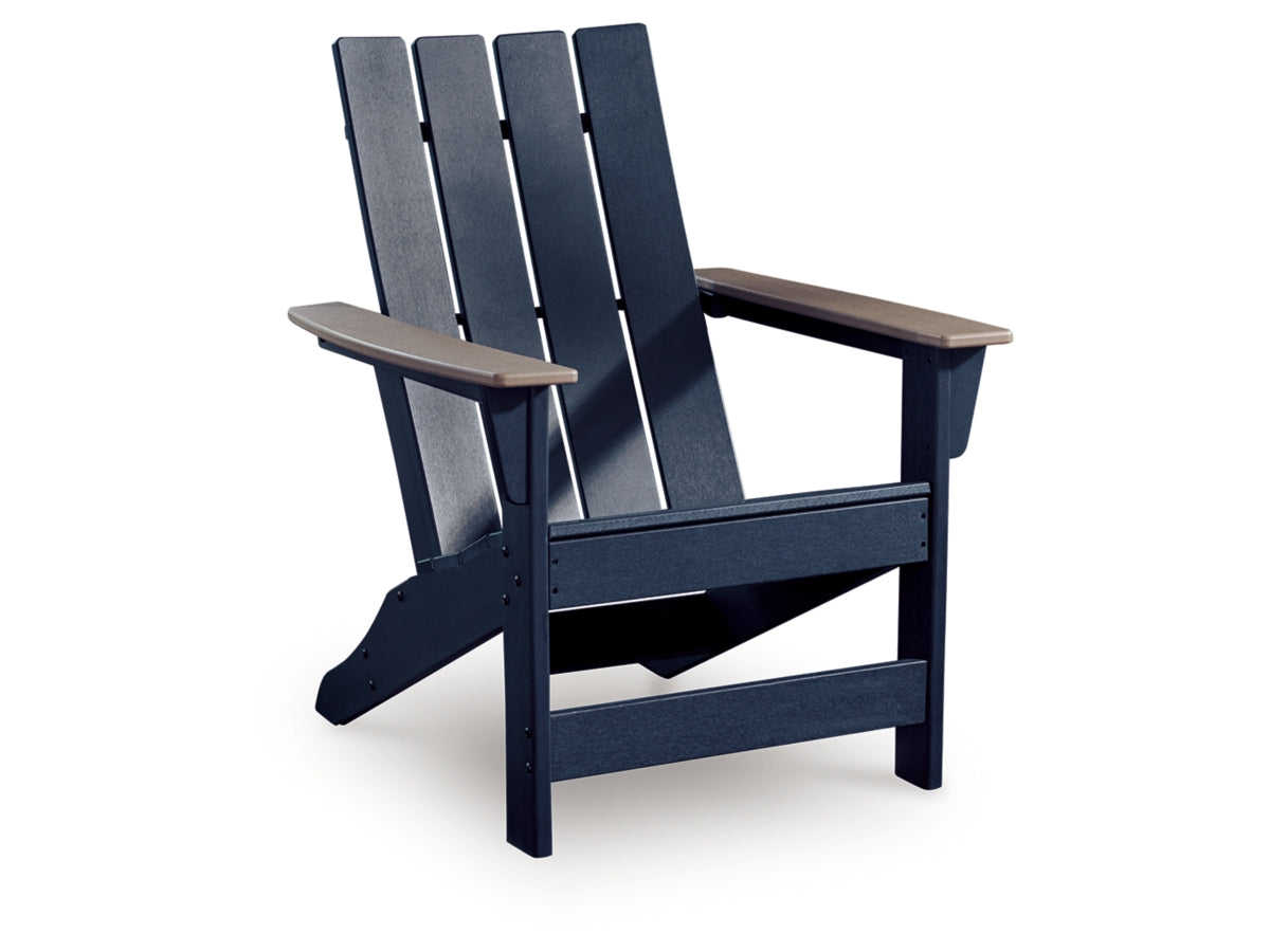 Mabry Shores Outdoor Adirondack Chair – Navy Blue / Driftwood