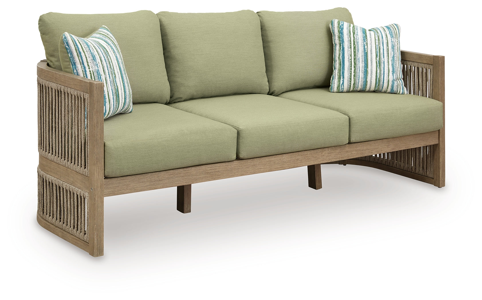 Vision Lane 3-Seater Outdoor Sofa with Nuvella® Green Cushions
