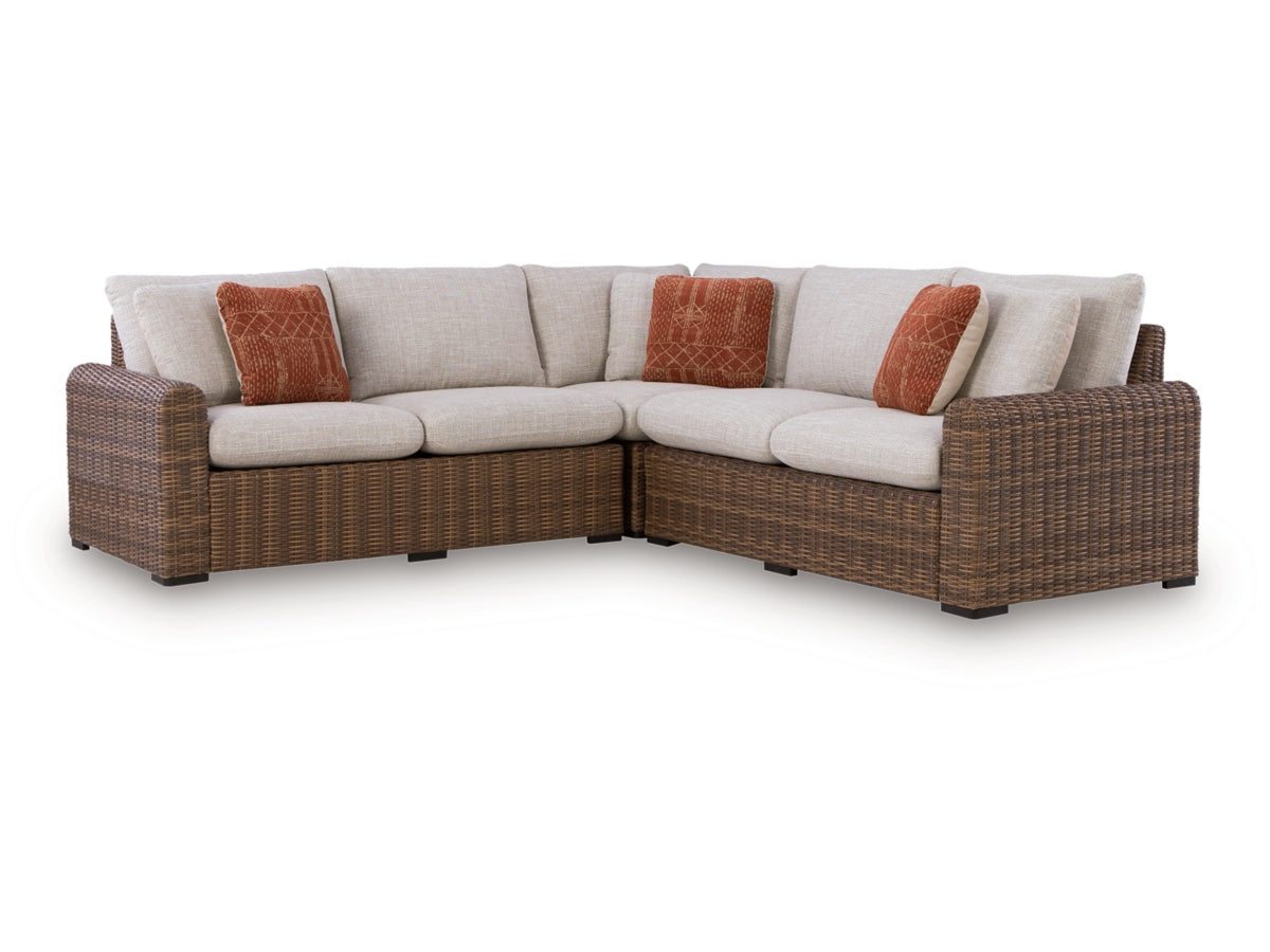 Angel Island 3-Piece Outdoor Sectional – Beige / Brown