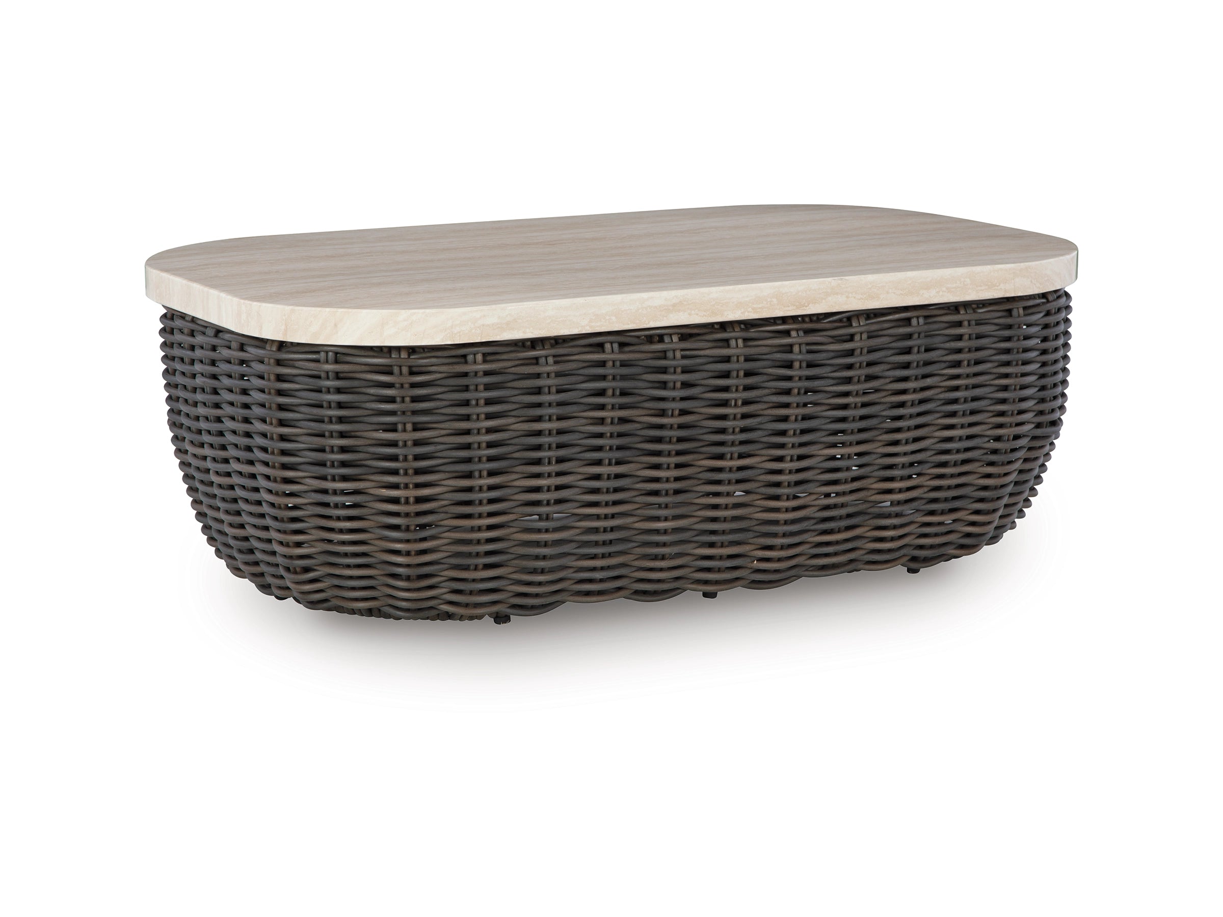 Kimora Outdoor Coffee Table with Marble-Look Top