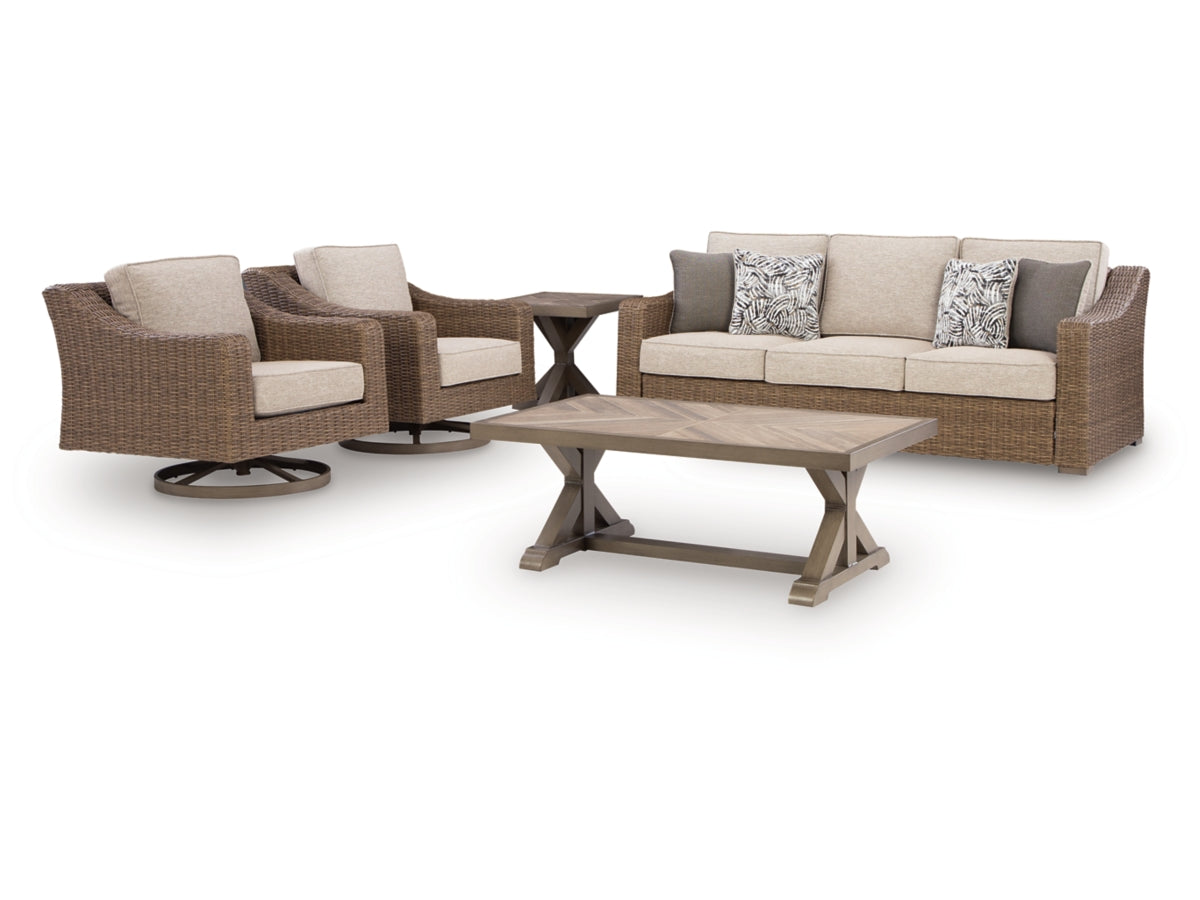 Revare Beach 5-Piece Outdoor Sofa & Lounge Chair Set with Tables