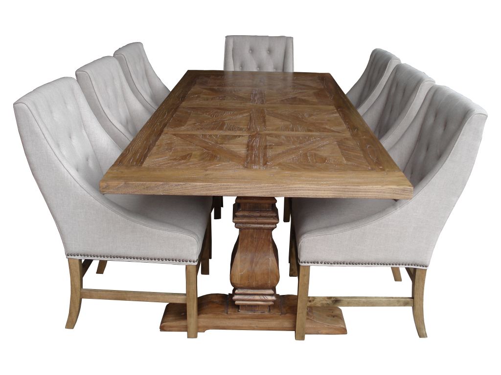 Kenthurst Royal 2450mm Dining Table – Natural Top & Natural Pedestal