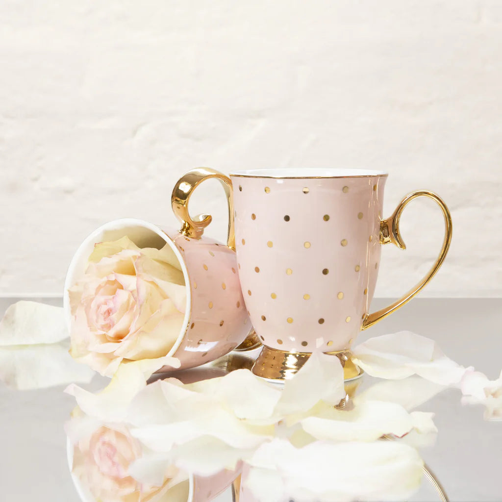 Mug - Polka Gold - Blush