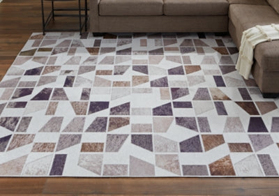Jettner Modern Geometric Faux Hair-on-Hide Rug