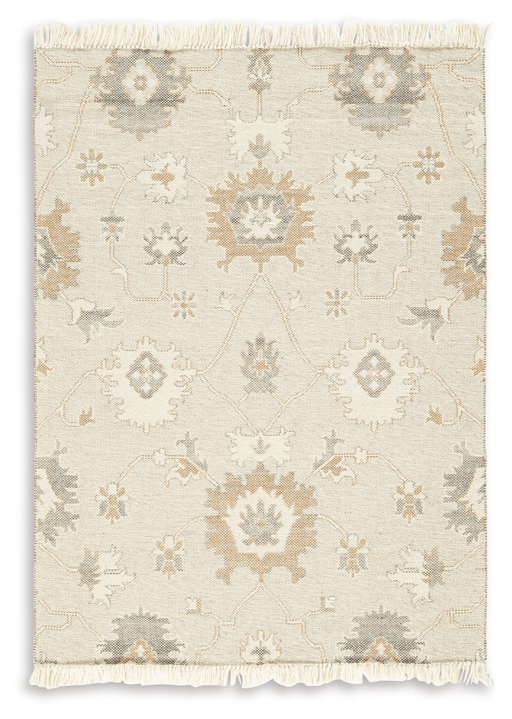 Calkin Handwoven Wool Blend Rug – Linen, Grey & Caramel