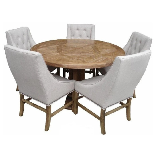 Randwick 140cm Round Elm Dining Table – Natural Base