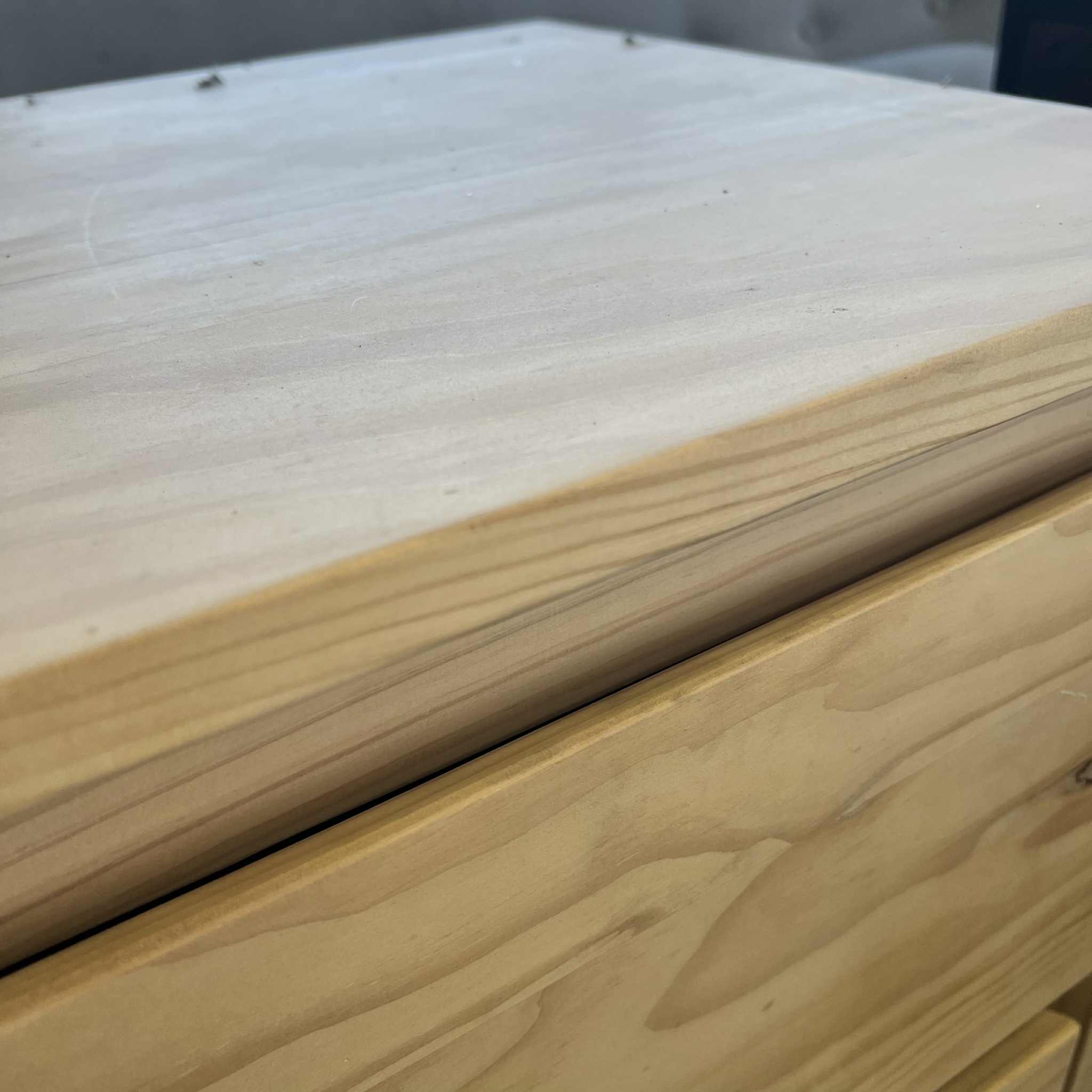 Raw Solid Timber 2 Drawer Bedside Table