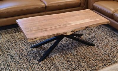 Elite Live Edge Coffee Table - Natural & Black