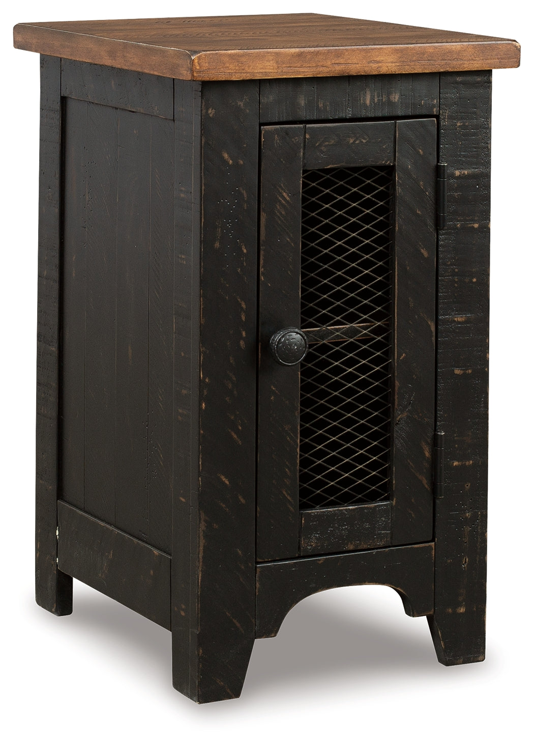 Valebeck Chairside Side Table with Storage – Black/Brown