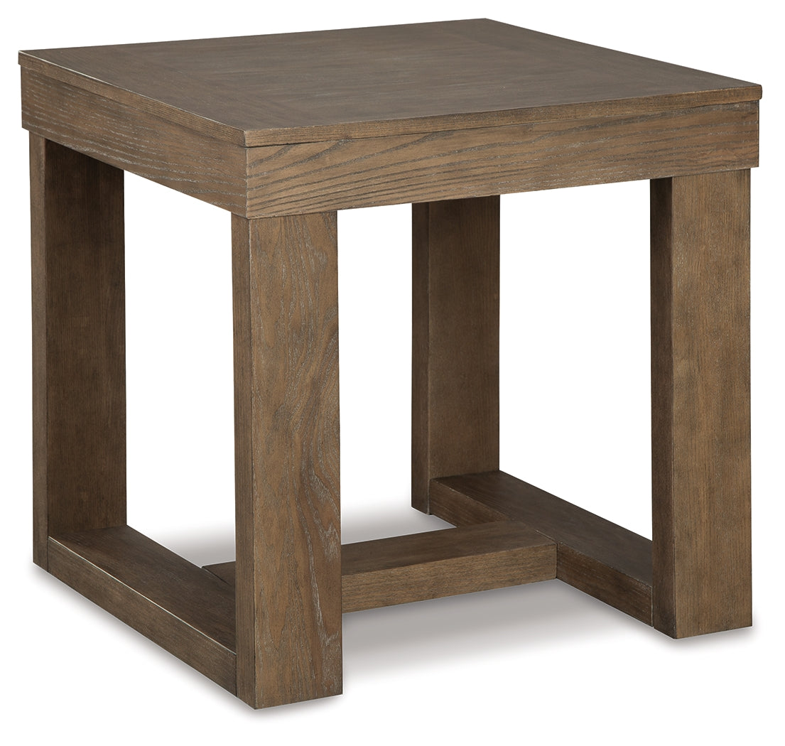 Cariton Square Side Table – Textured Greyish Brown