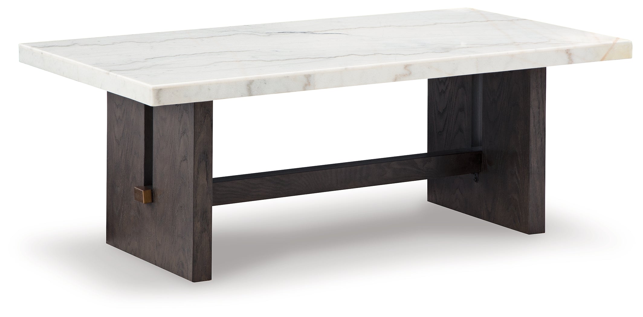 Burkhaus Coffee Table with Marble Top – White & Dark Brown