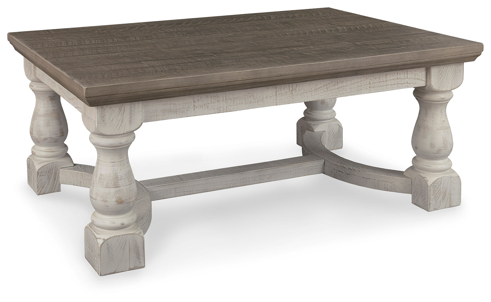 Havalance Rectangular Coffee Table – Two-Tone Rustic Grey & White