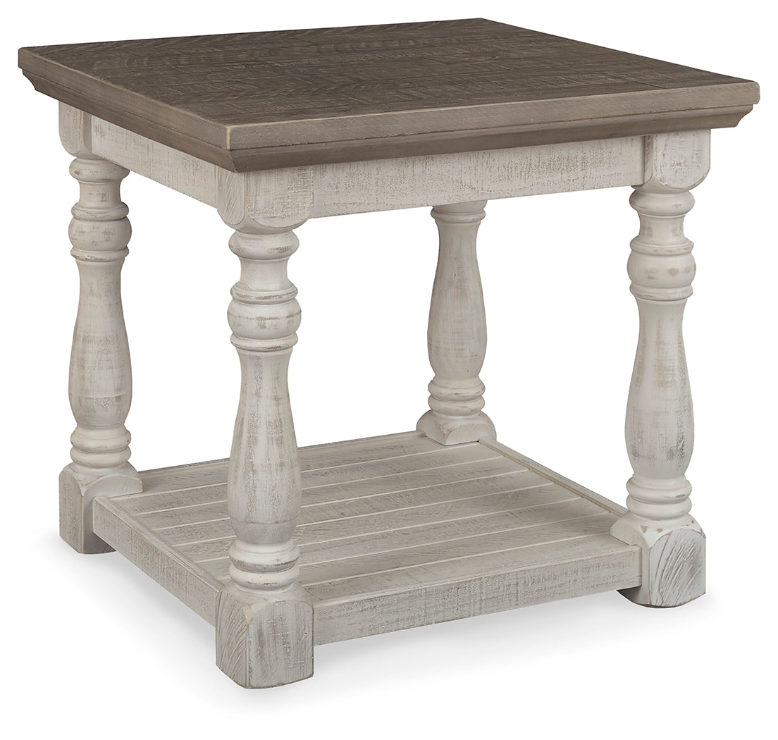 Havalance Side Table – Rustic Two-Tone Timber with Shelf