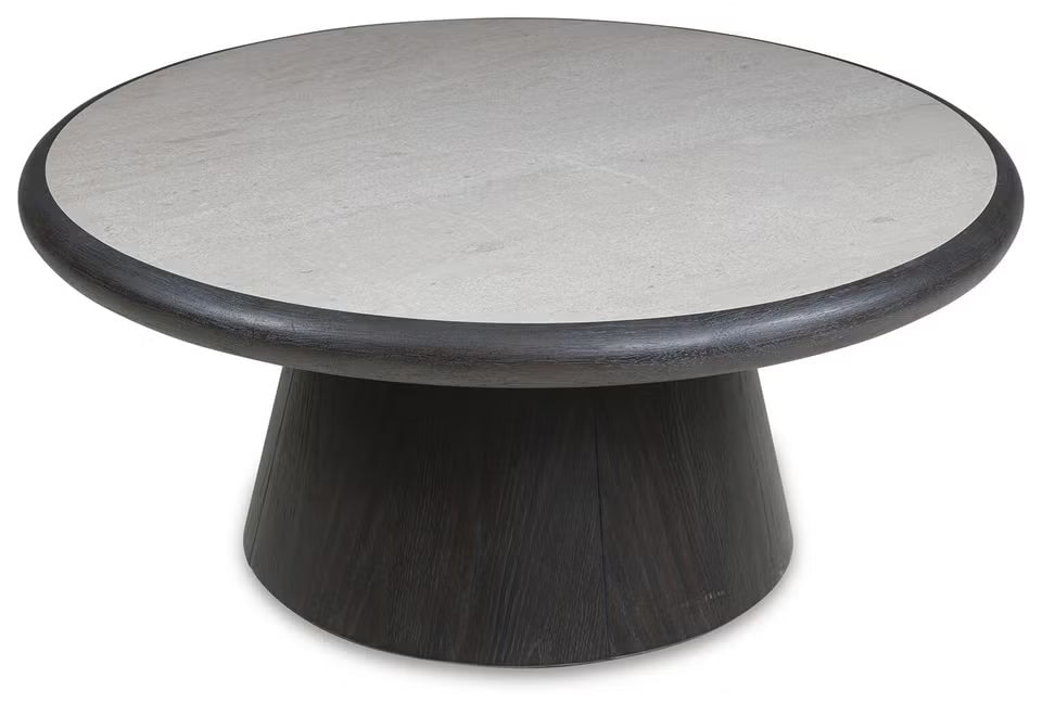 Bracken Round Coffee Table - French Black