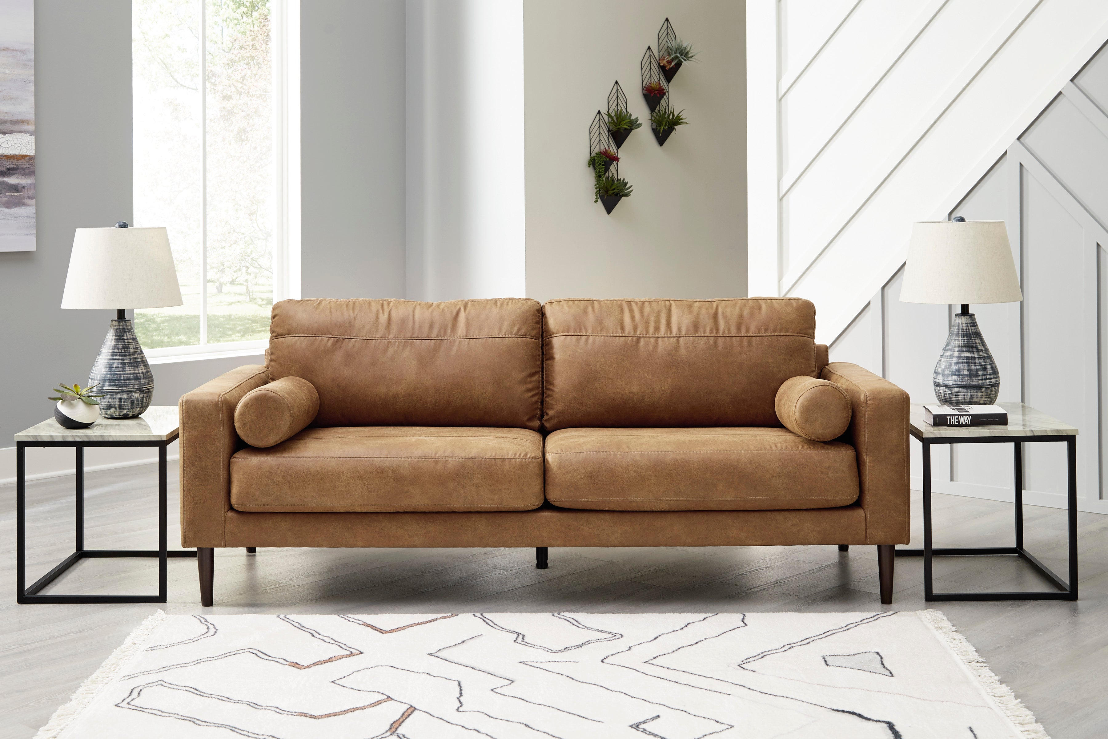 Telora 3-Seater Sofa in Caramel Fabric