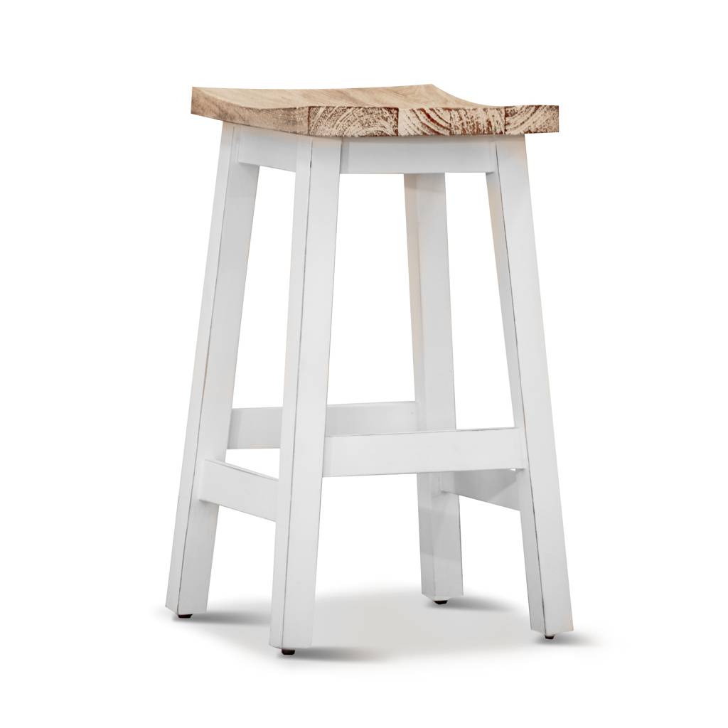 Toronto Stool - Two Tone - White & Natural