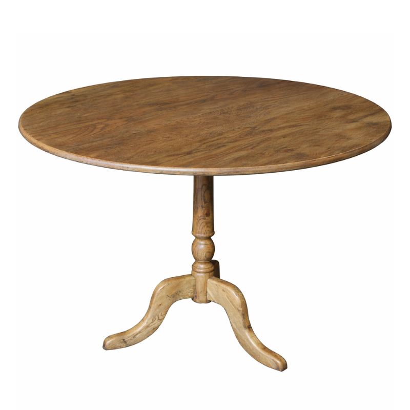 Tuscany Round Oak Table 100cm – Beveled Edge – Natural