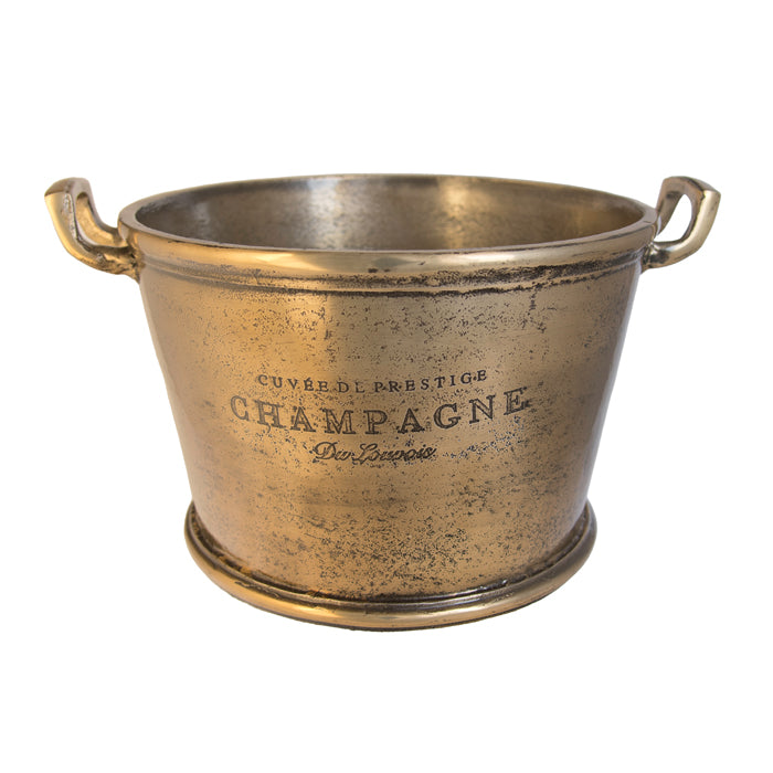 Beale Round Champagne Bucket with Handles – Antique Gold