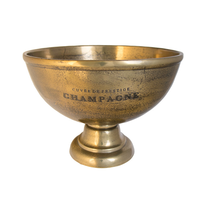 Beale Round Pedestal Champagne Bucket – Antique Gold