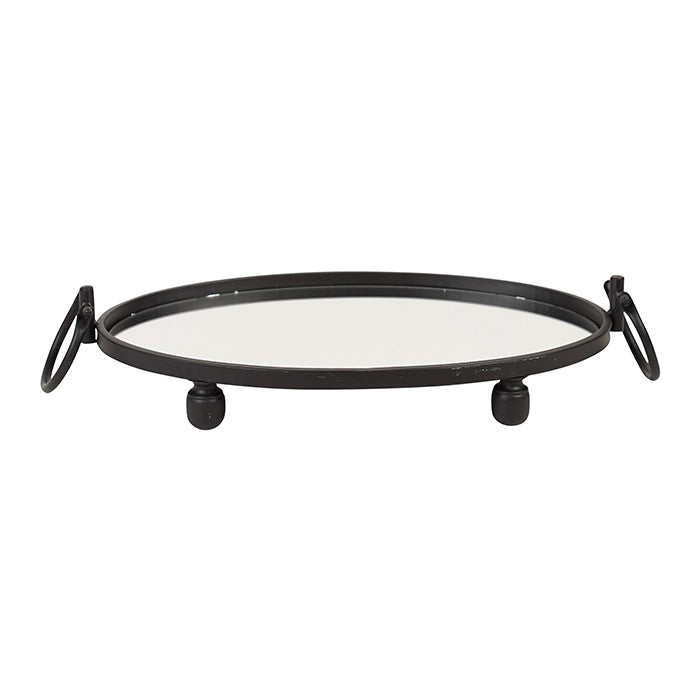 Blair Oval Iron Mirror Tray – Black