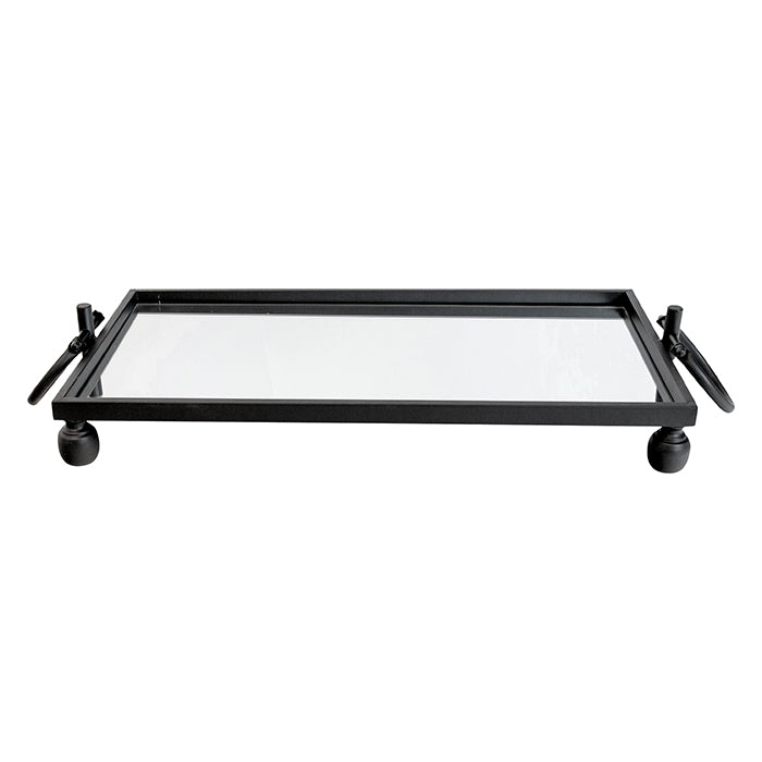 Blair Small Rectangular Iron Mirror Tray – Black