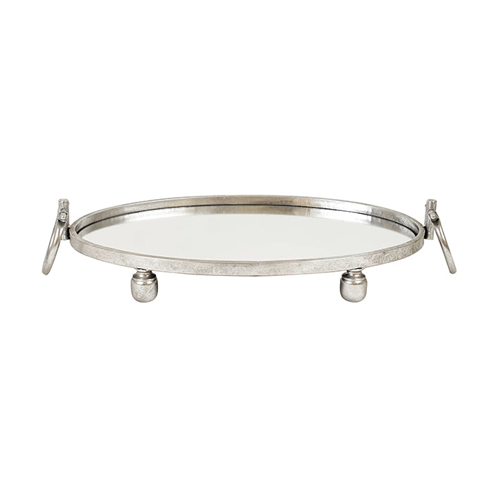 Dover Oval Iron Mirror Tray – Silver