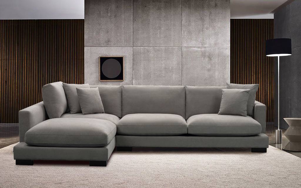Zarah 5 Seater Lounge With Left Hand Chase - Grey