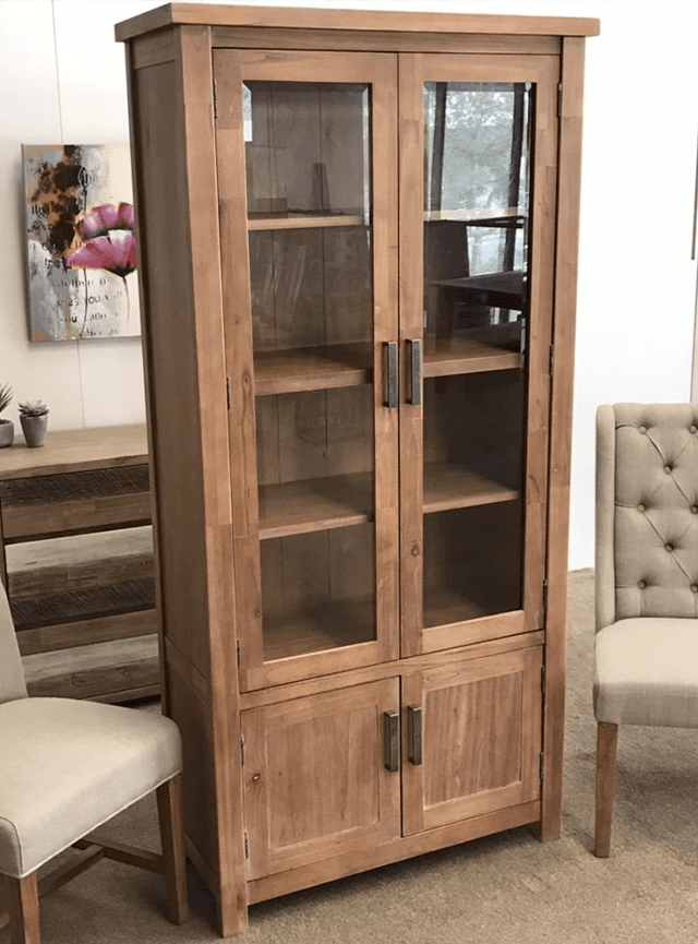 New Age Glass Display Cabinet - Natural