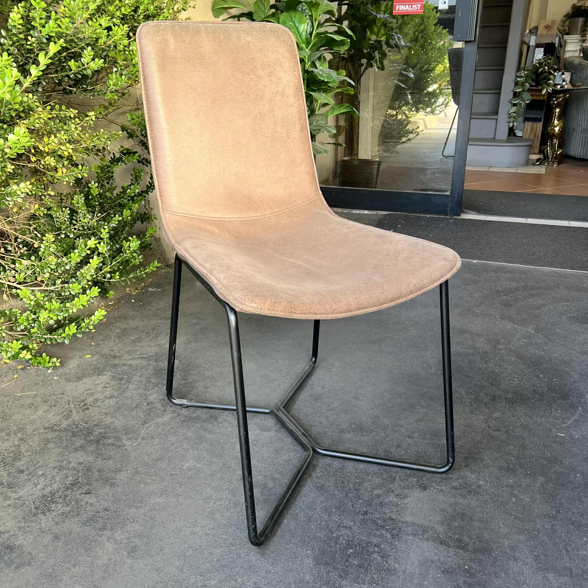 Arlo Faux Suede Dining Chair – Brown