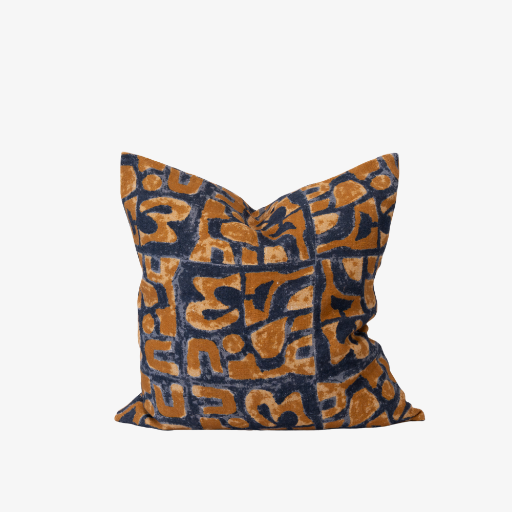 PeeKay Cushion – Blue & Mustard