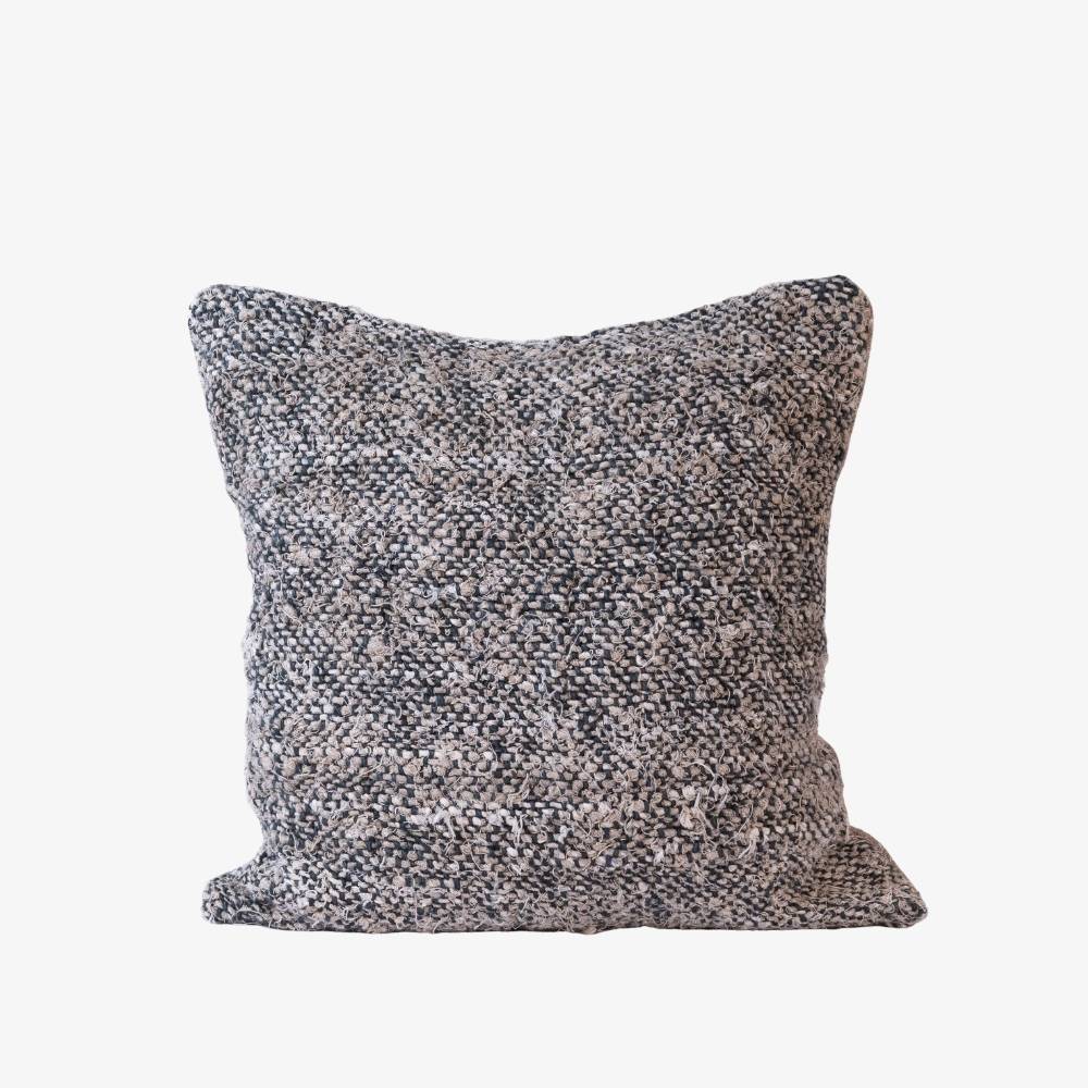 Wabi Recycled Linen Filled Cushion – Midnight/Ivory/Natural