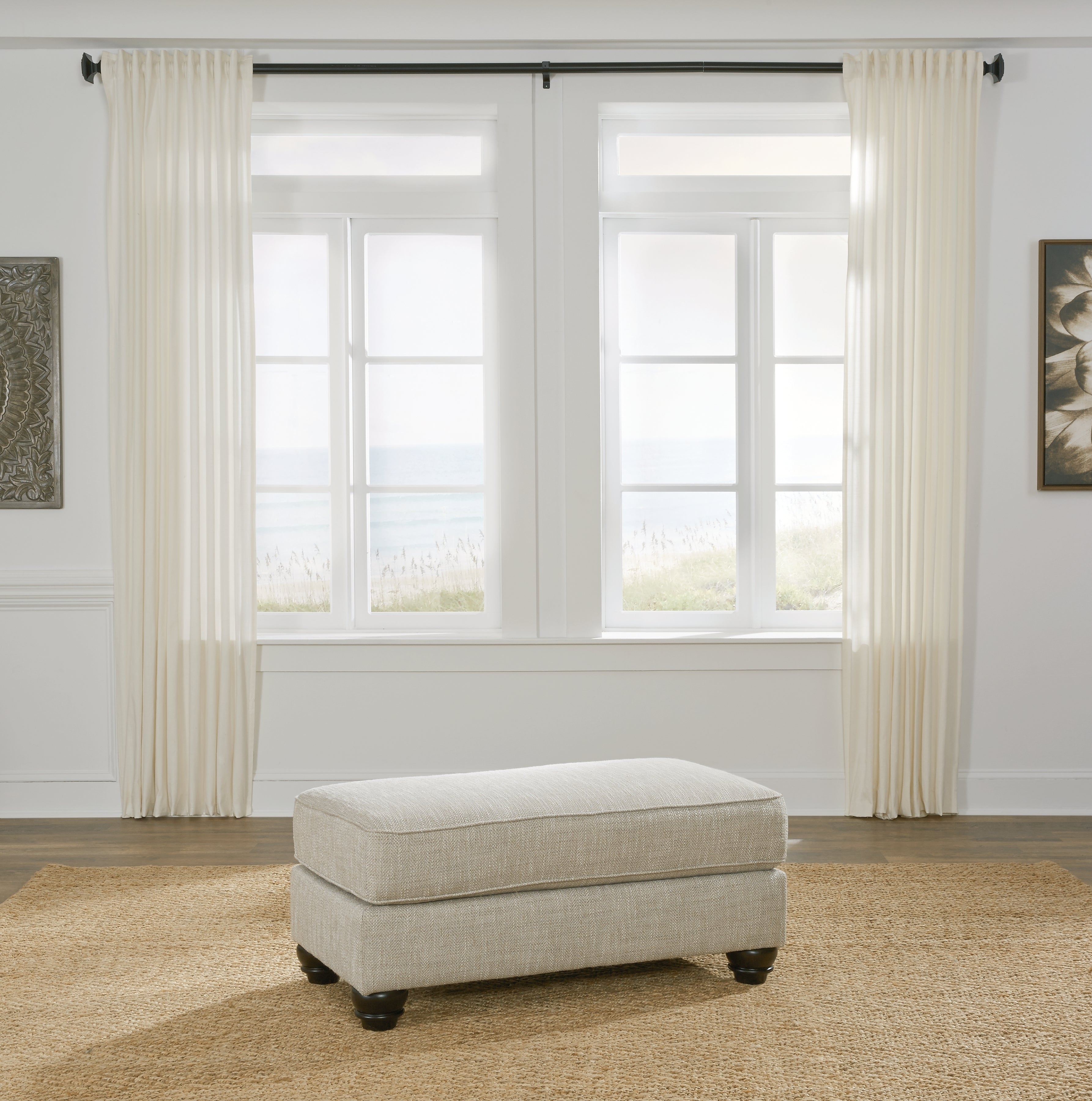 Asanti Ottoman – Fog Fabric