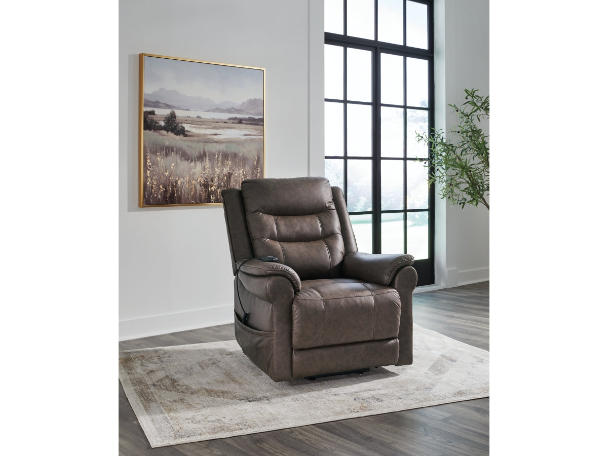 Oatman Power Lift Recliner Chair – Umber Faux Leather