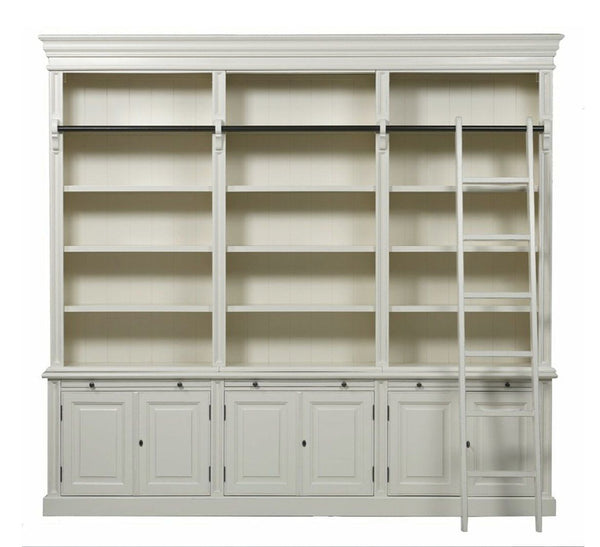 Hampton Deluxe Library Bookcase - White