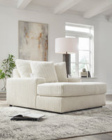 Lindyn Oversized Chaise Ivory Fabric