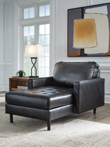 Bryceview Leather Chaise – Onyx