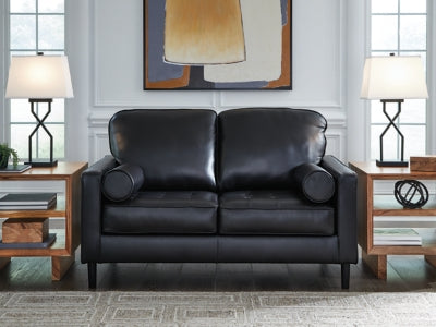 Bryceview Leather Loveseat – Onyx