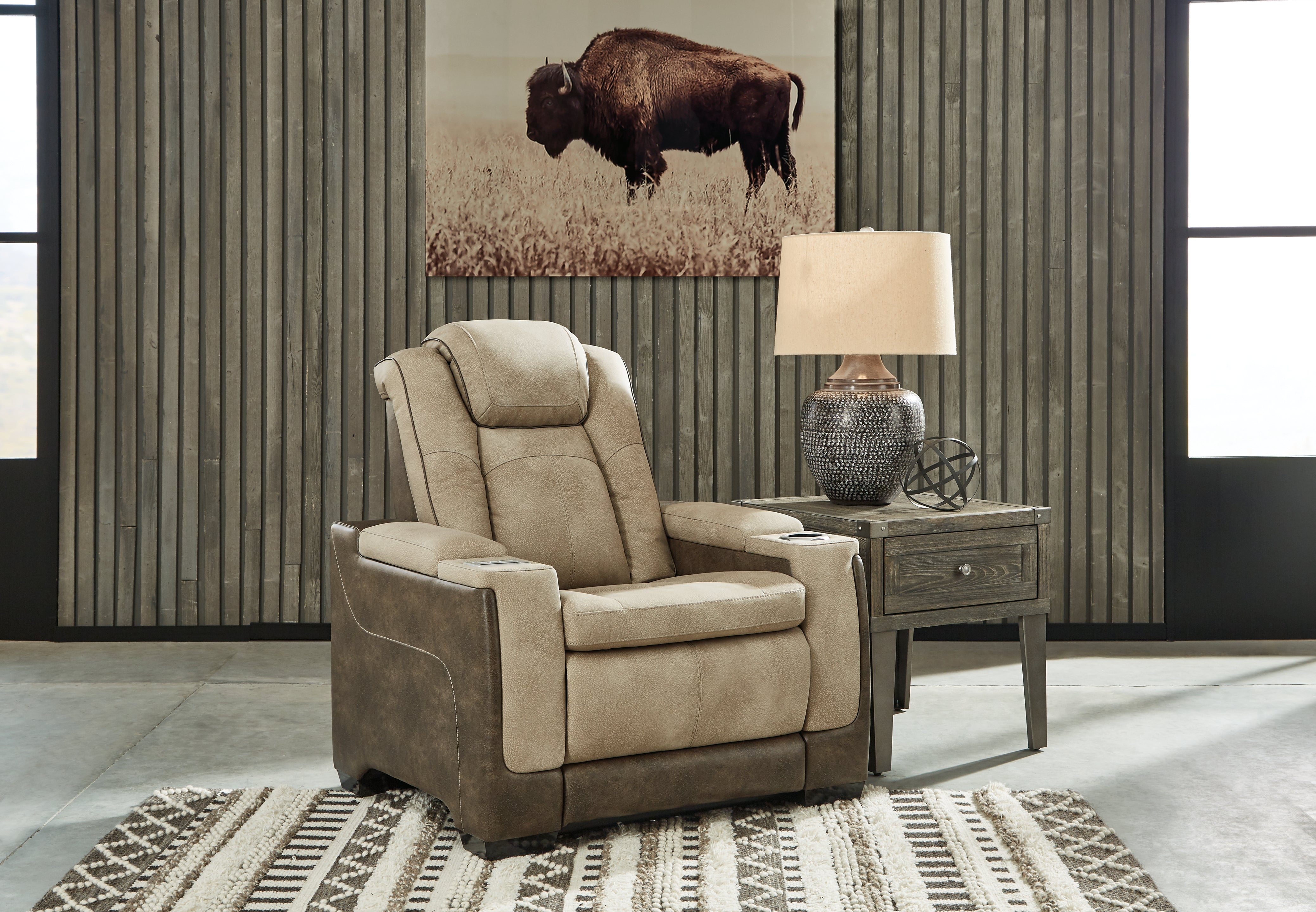 Next-Gen DuraPella Two-Tone Power Recliner – Sand