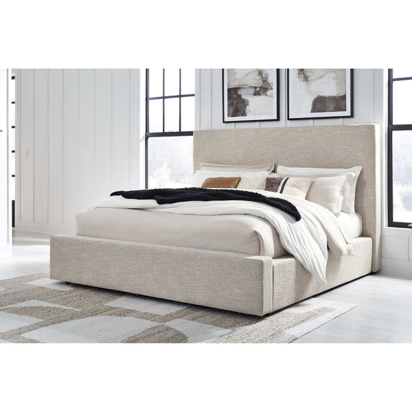 Kristiland Queen Upholstered Storage Bed in Neutral Fabric