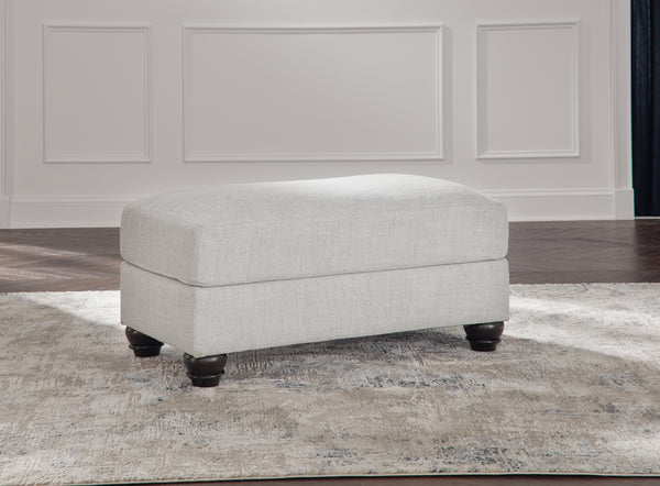 Avocet Ottoman in Arctic Textured Fabric