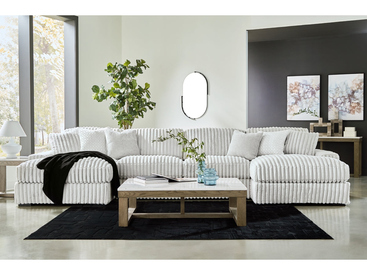 Stupendous 5 Seater Sectional Sofa with Double Chaise – Alloy Fabric