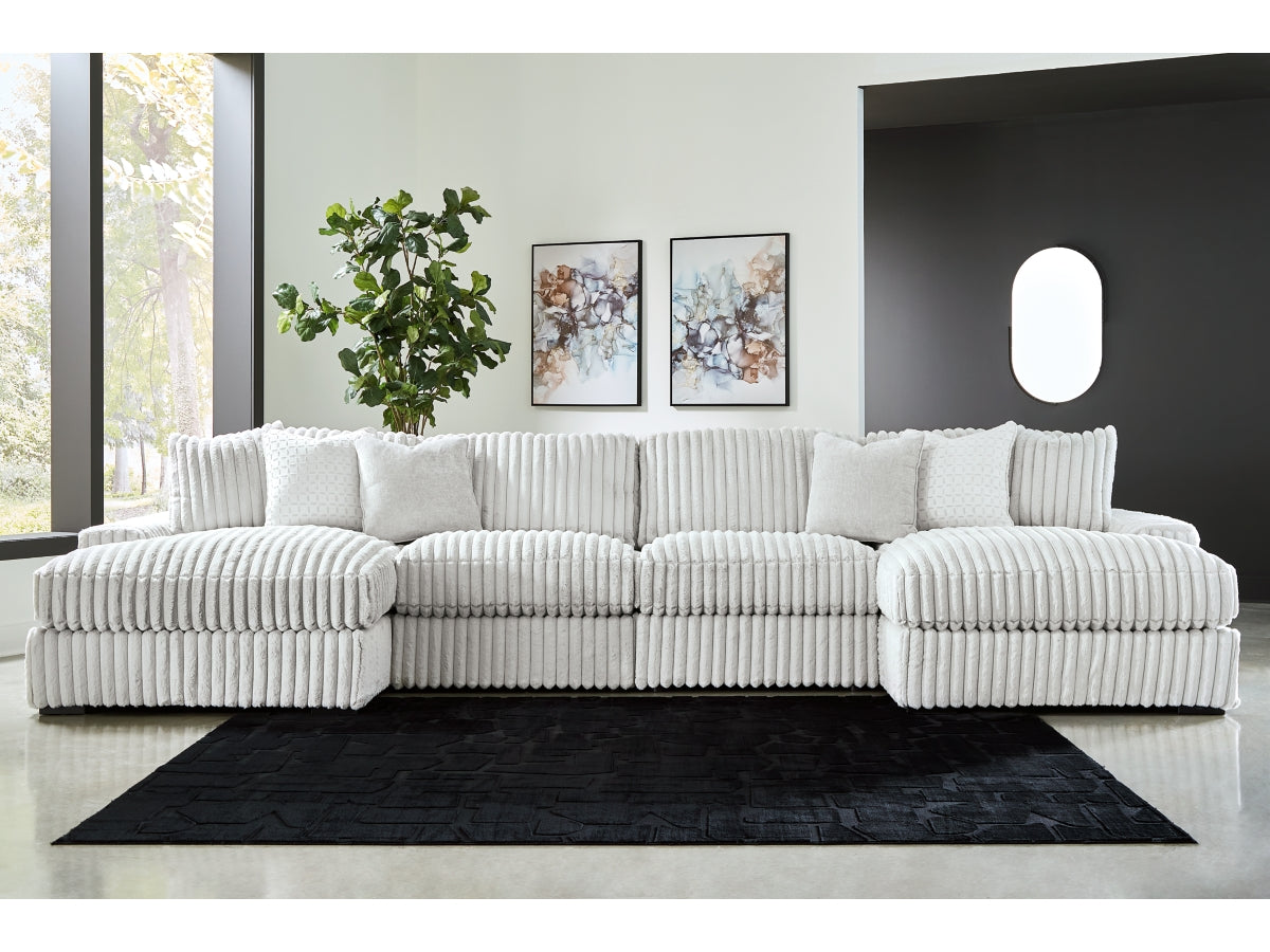 Stupendous 5 Seater Sectional Sofa with Double Chaise – Alloy Fabric