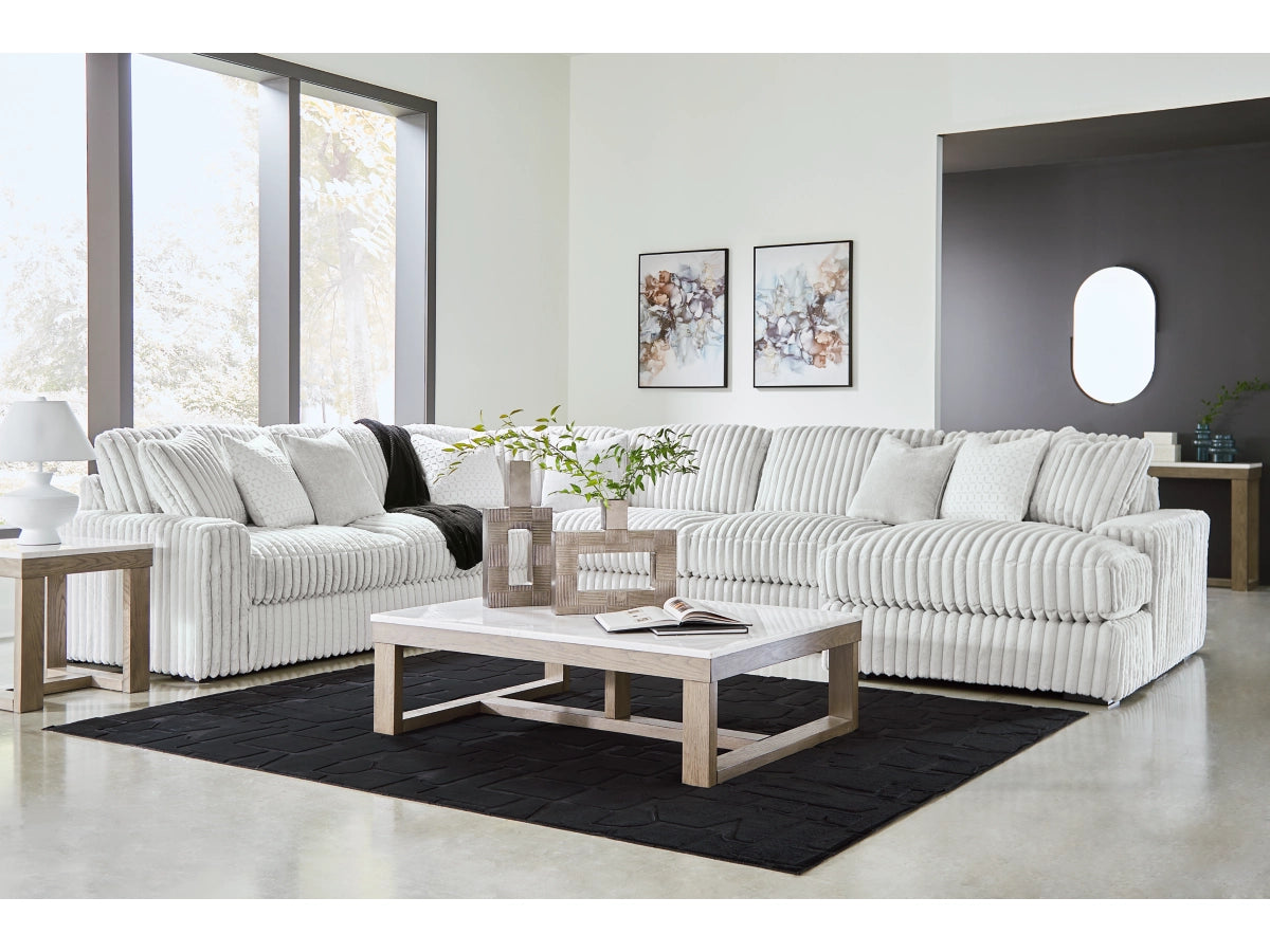 Stupendous 5 Seater Sectional Sofa with Chaise – Alloy Fabric