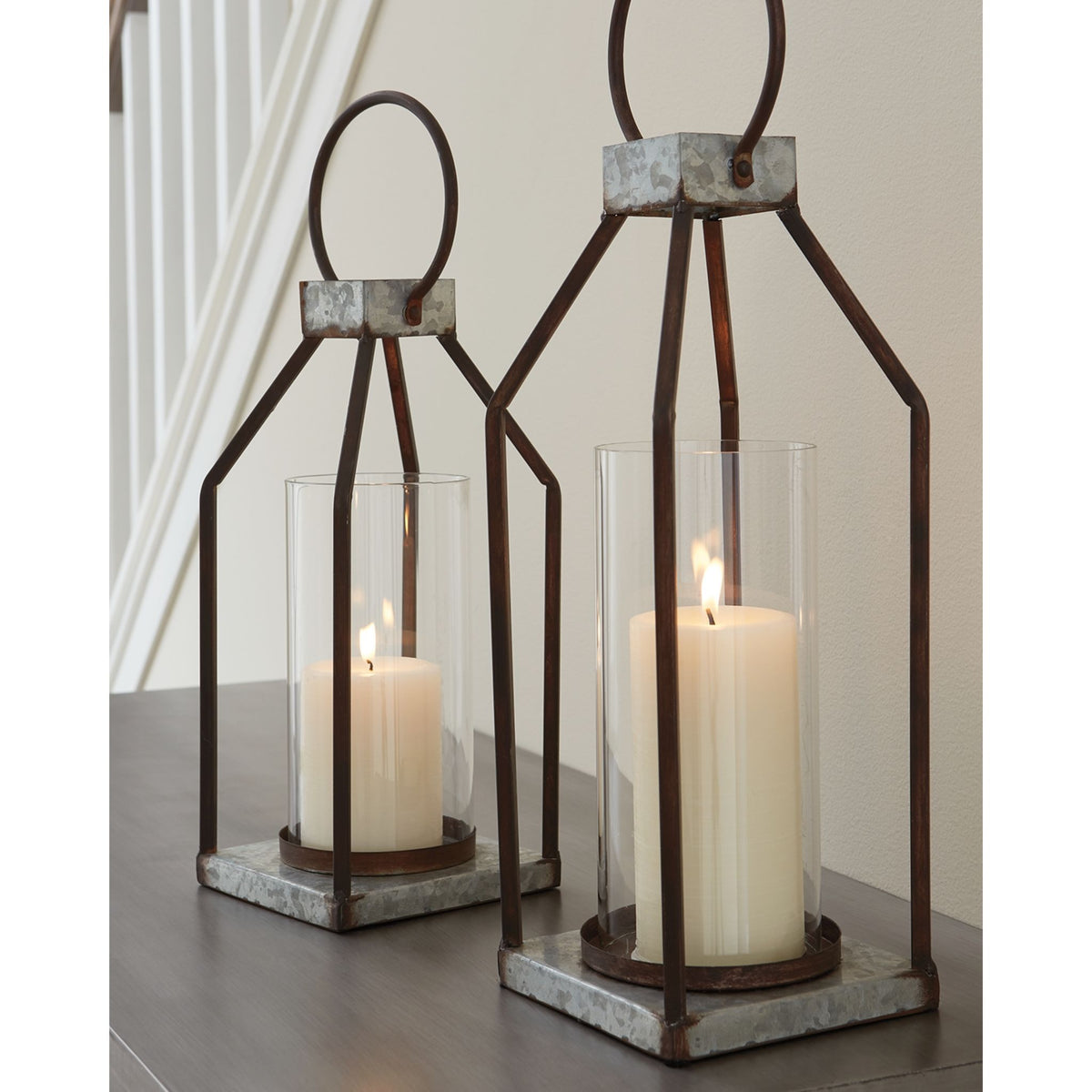 Diedrick Galvanised Metal Lanterns (Set of 2)